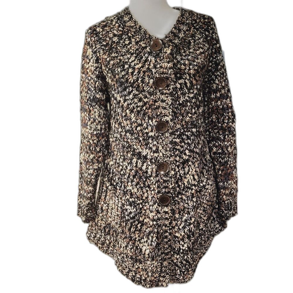 P Luca Milano Marble Knit Size S/M Cardigan Women Jacket Sweater
